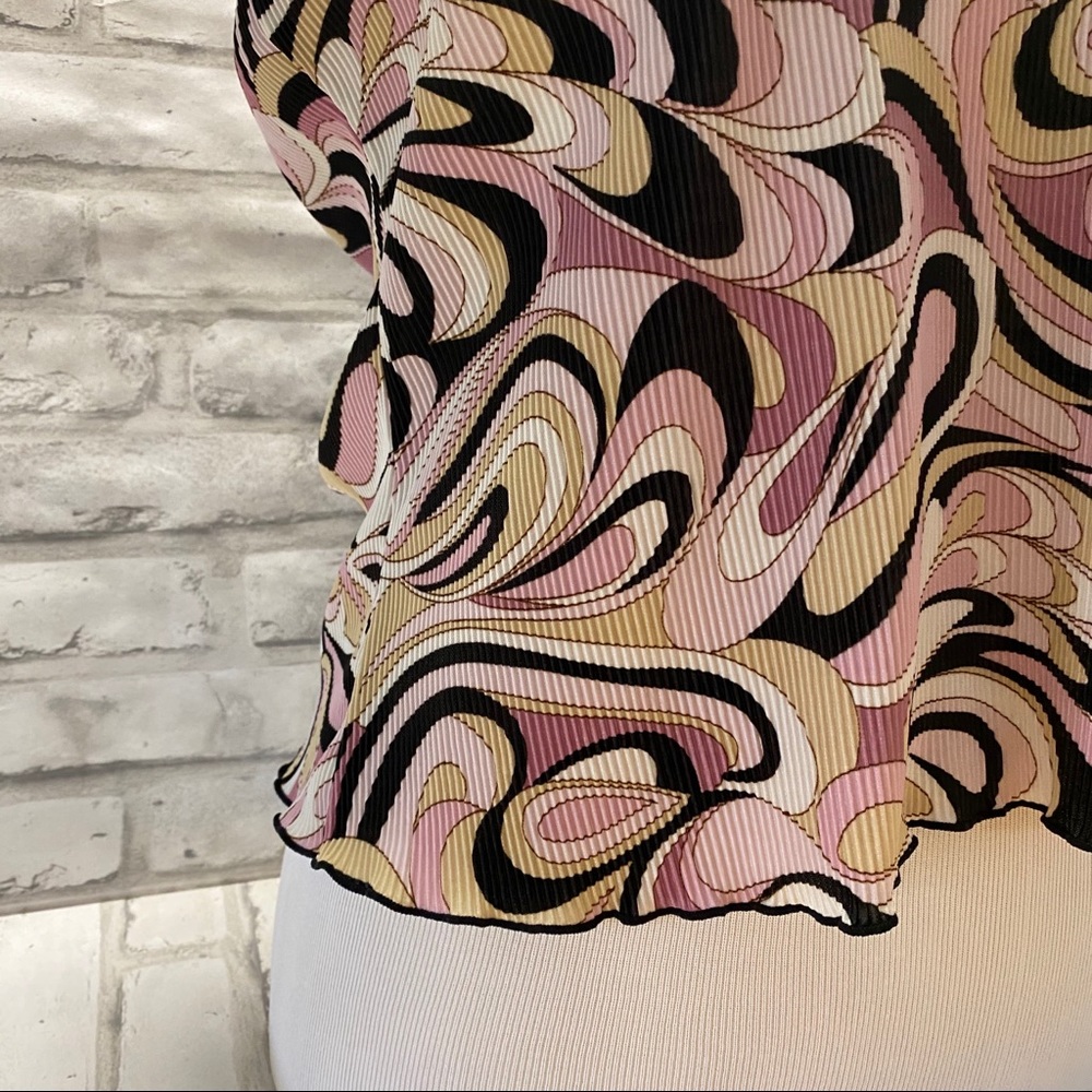 Patterned Vintage Collared Shirt - image 3